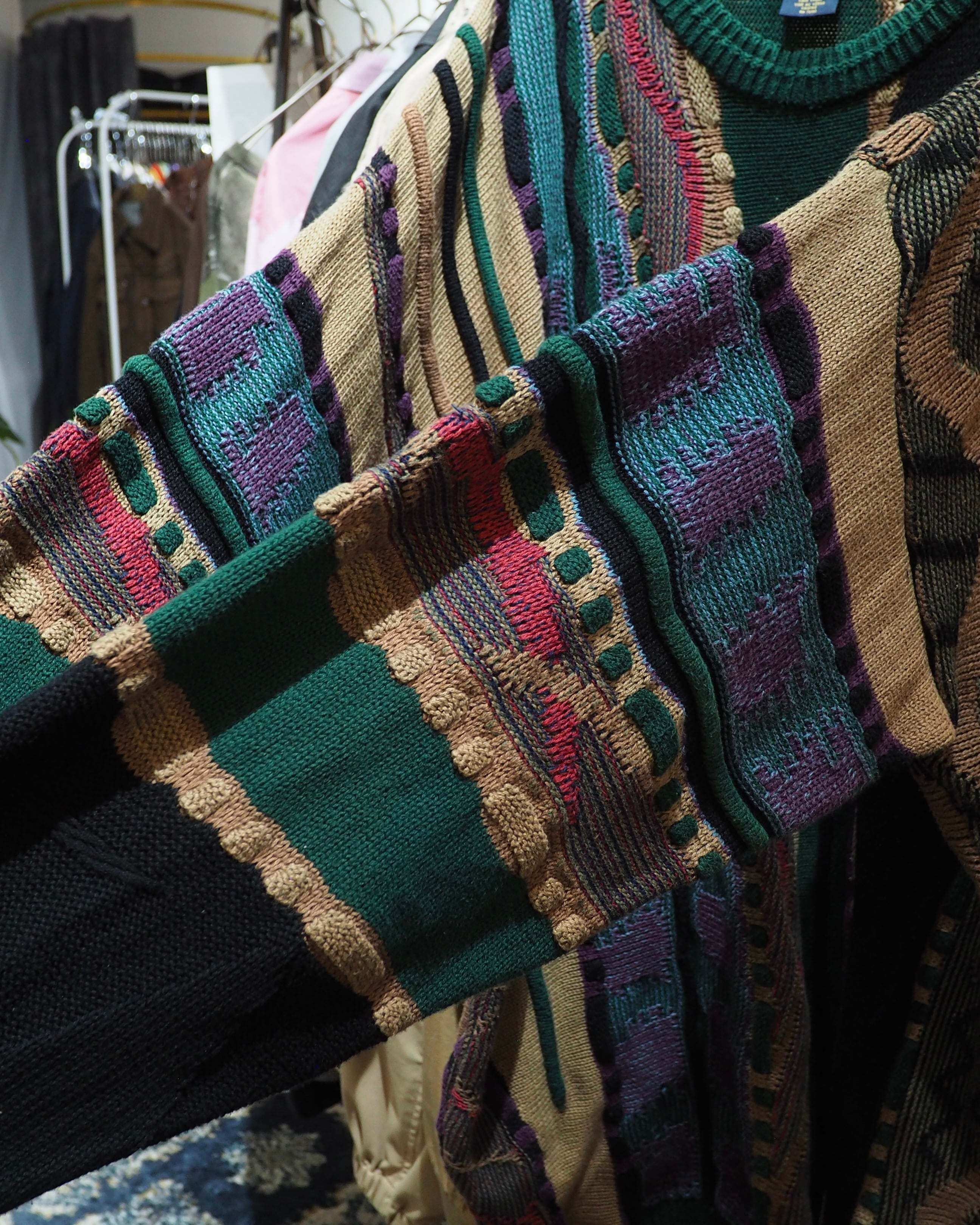 1990s " TOSANI ‐ Pure Cotton " Bewitching Color Vintage Loose 3D Knit