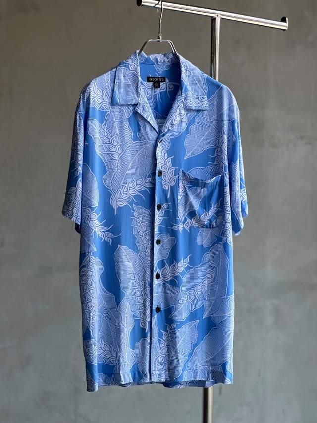 ボタニカルパターンレーヨンアロハシャツ