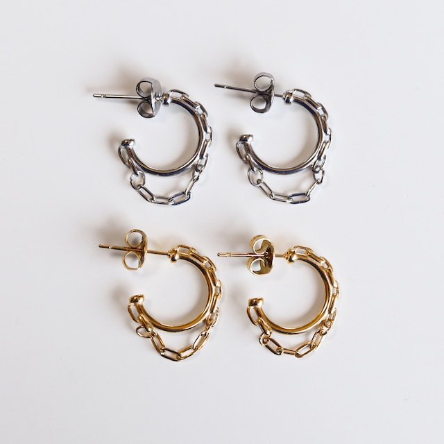 9/4(金)21時新作発売* stainless chain pierce