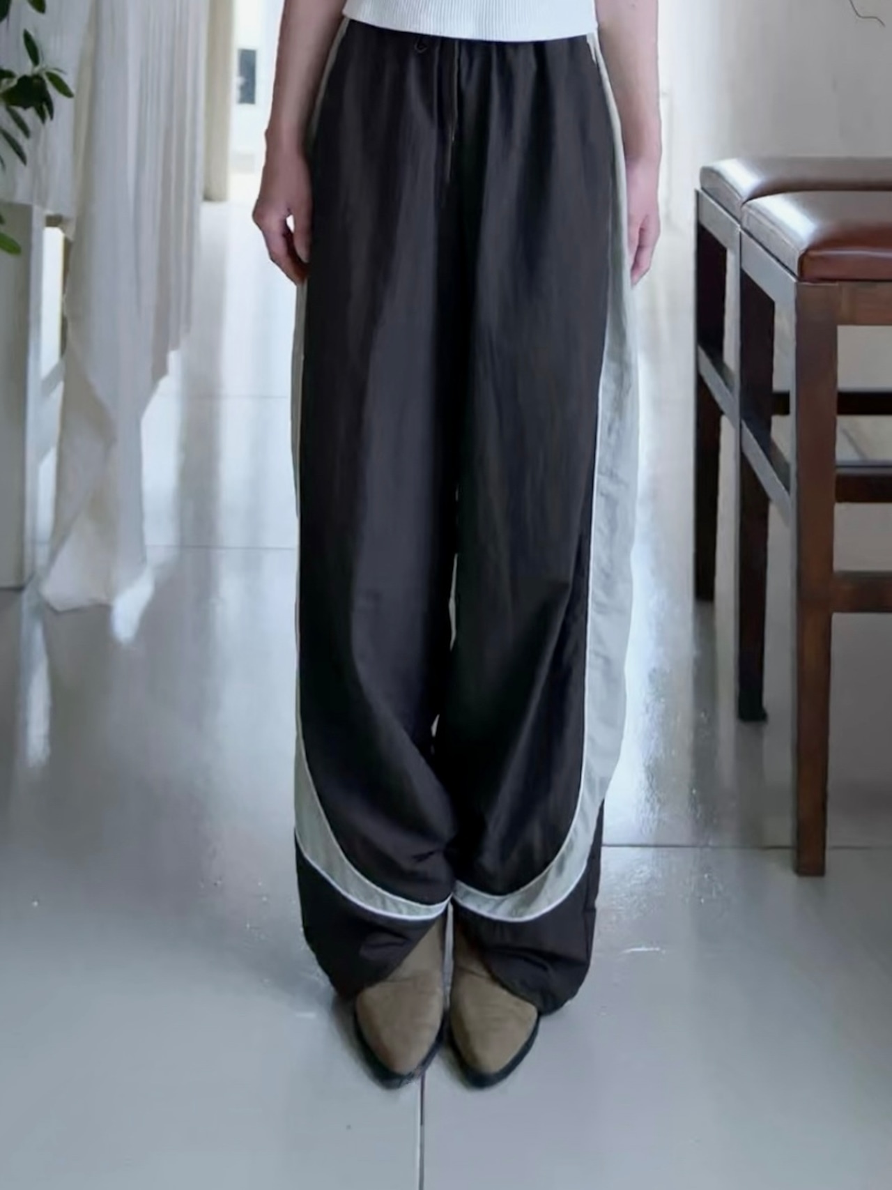 Nylon Easy Pants / BROWN - 1