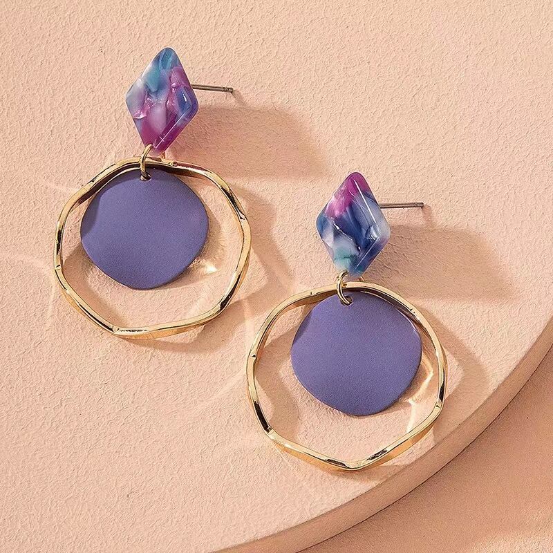 ダブルラウンドプレートピアス