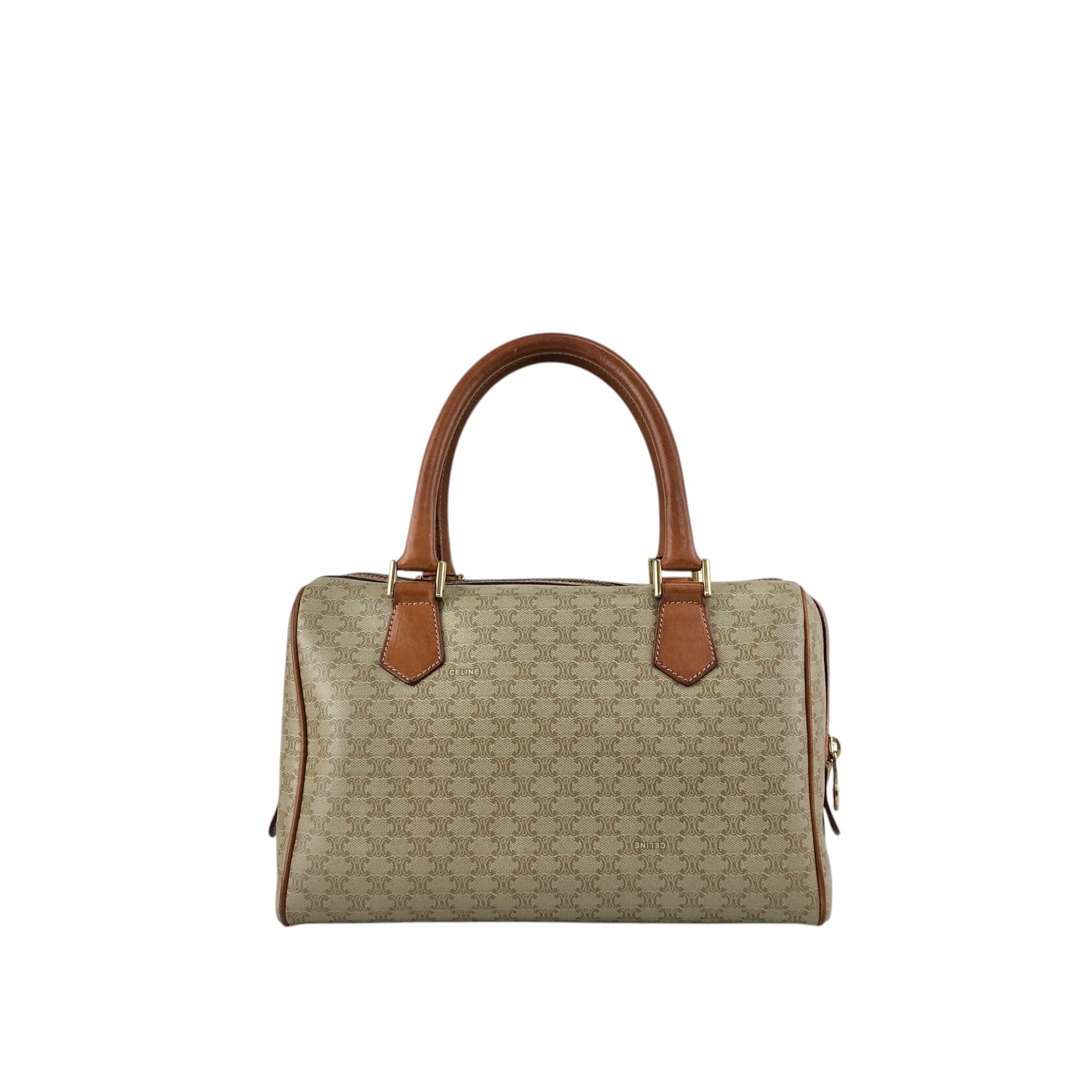 CELINE セリーヌ マカダム ショルダーバッグ ベージュ ブラゾン型押し