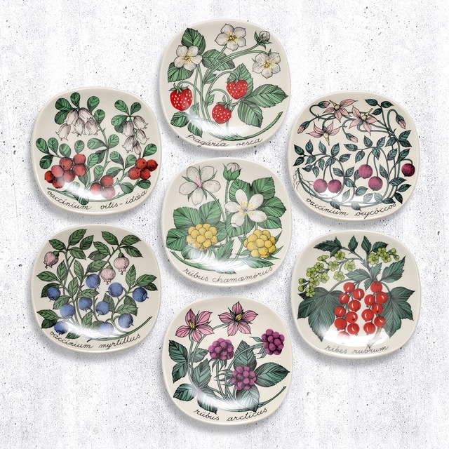 ARABIA アラビア Esteri Tomula エステリ・トムラ Botanica ボタニカ コケモモの小さな陶板 北欧ヴィンテージ