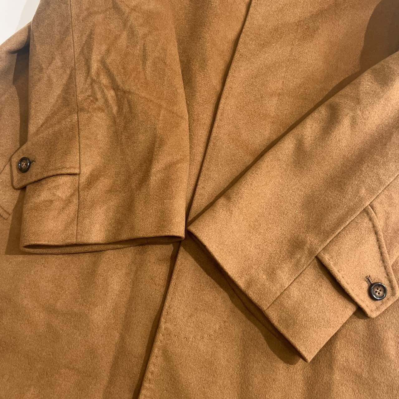 カシミヤ100% GentLaurel ジェントローレル ステンカラーコート L/ベージュ ブラウン メンズ