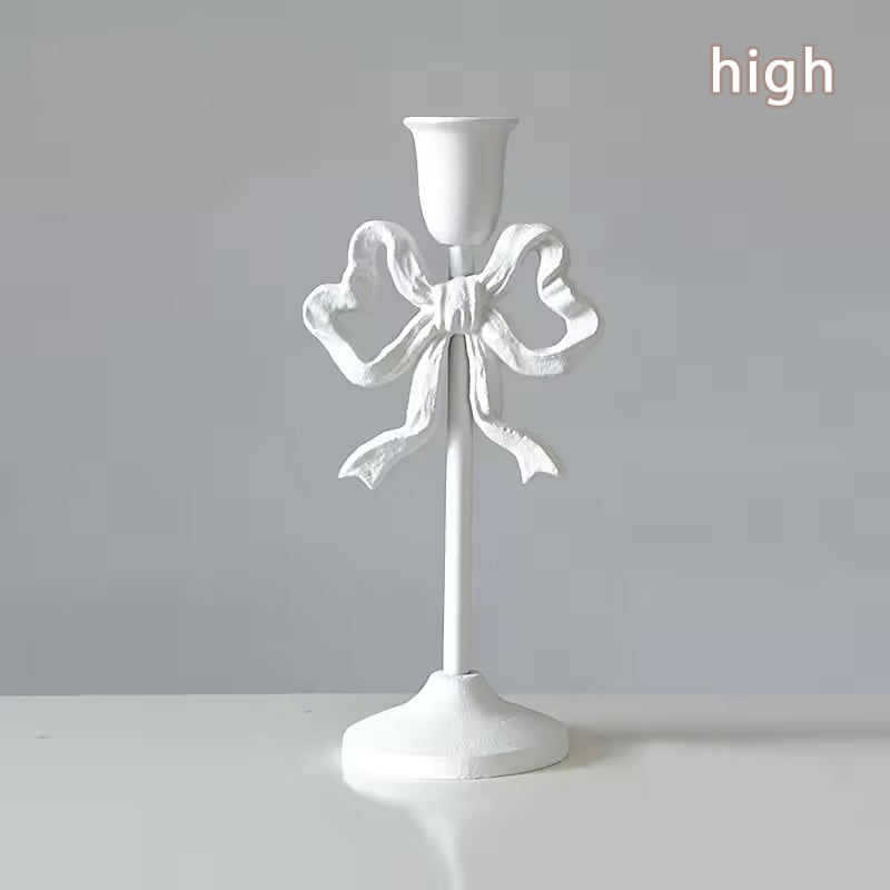 やさしい灯り｜ホワイトリボンキャンドルホルダー | moncoffret