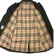 70s LONDON FOG ロンドンフォグ 裏チェック ステンカラーコート 95×99 /ビンテージ カーキグリーン メンズ