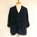 Half Sleeve Over Size V-neck Cardigan　Black