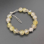 イエロー×クリア(クラック)のブレスレット(No.19)