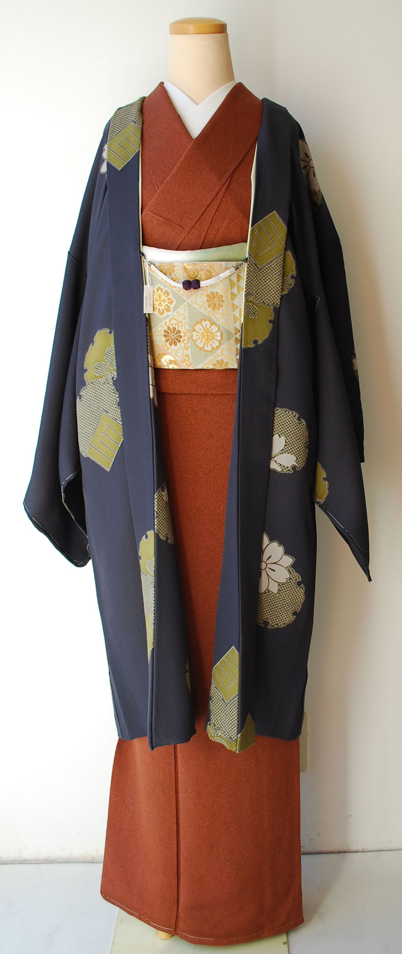 袷】人間国宝・中村勇二郎 鳳凰と唐草文様 江戸小紋 一つ紋入り | 大山