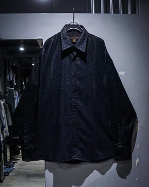 【add (C) vintage】 Multiple Color Shiny Stripe Vintage L/S Shirt