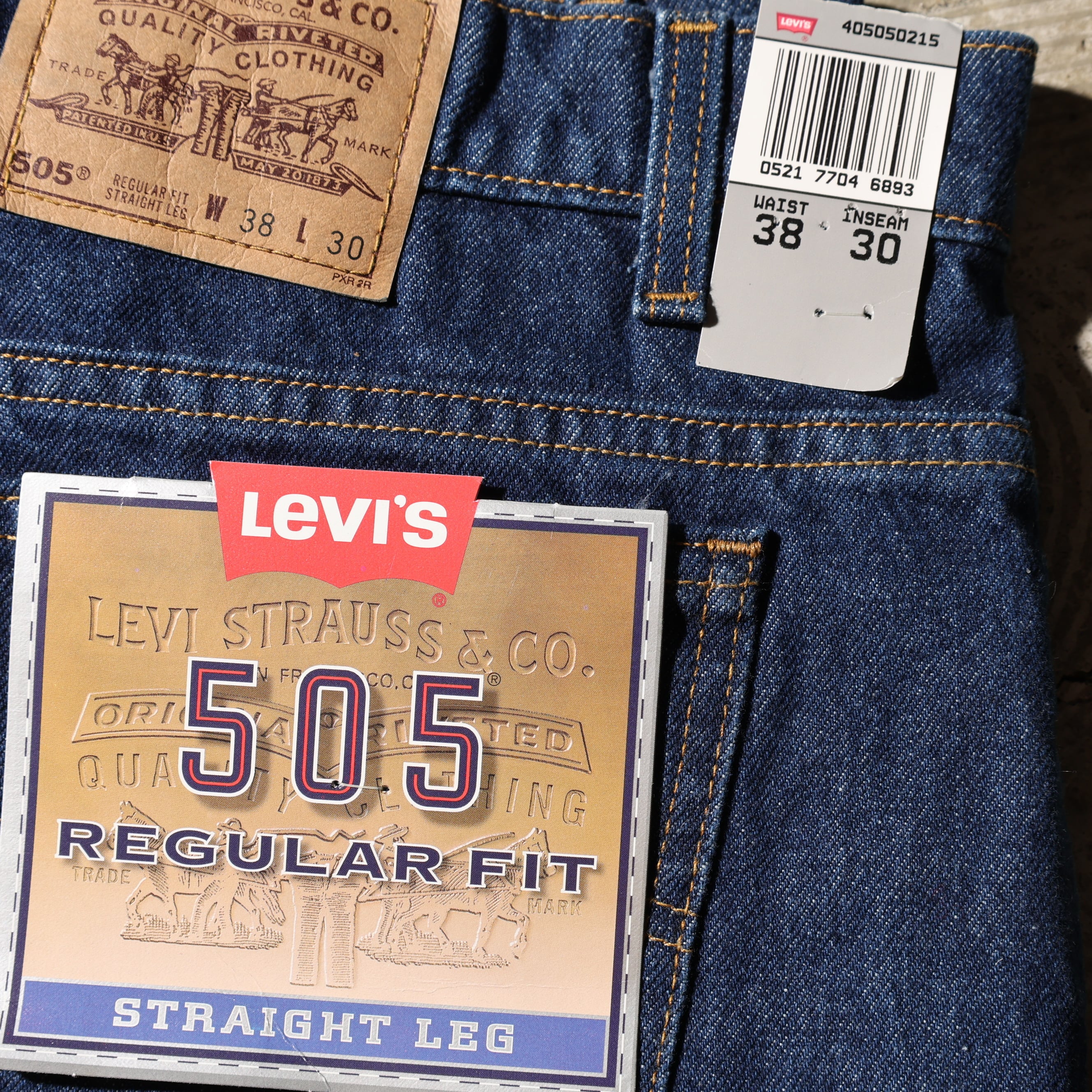 Deadstock 38×30 Levi's 505-0215 USA 95年 インディゴ ブルー デニム