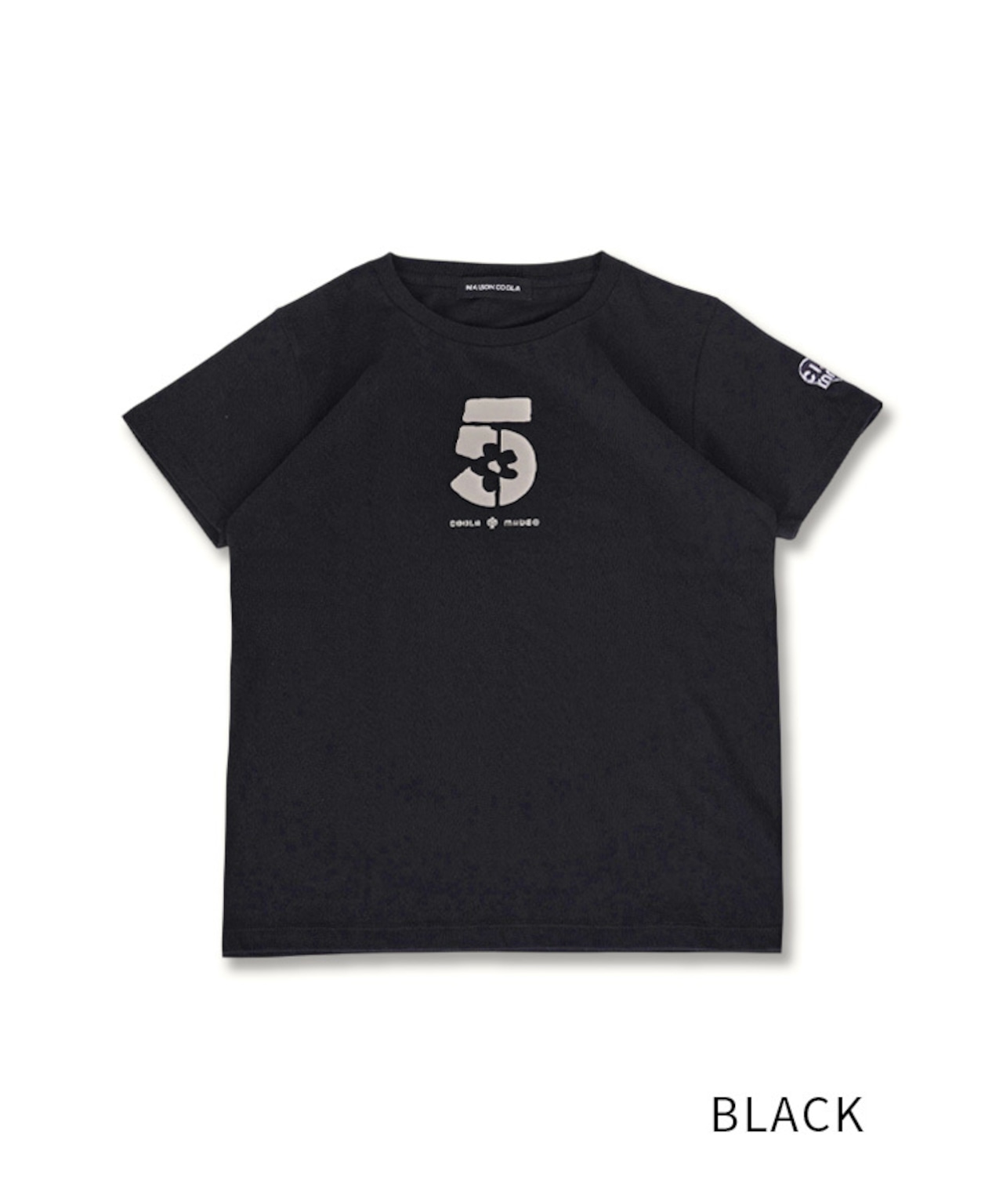 5ロゴプリントコンパクトTシャツ (BLACK) CQ-49005
