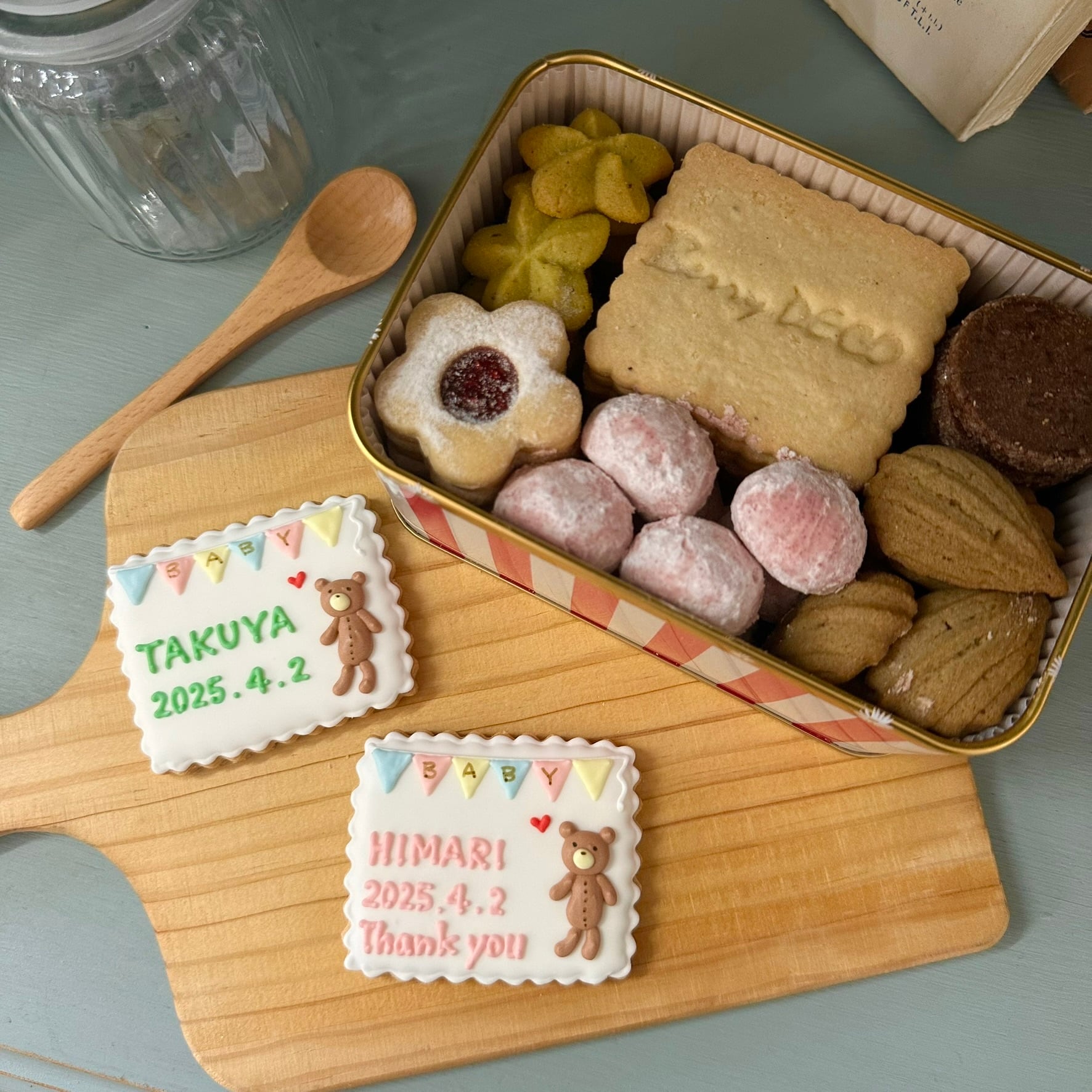 BerryDECO オリジナルクッキー缶 【名入れアイシングクッキー ベイビー