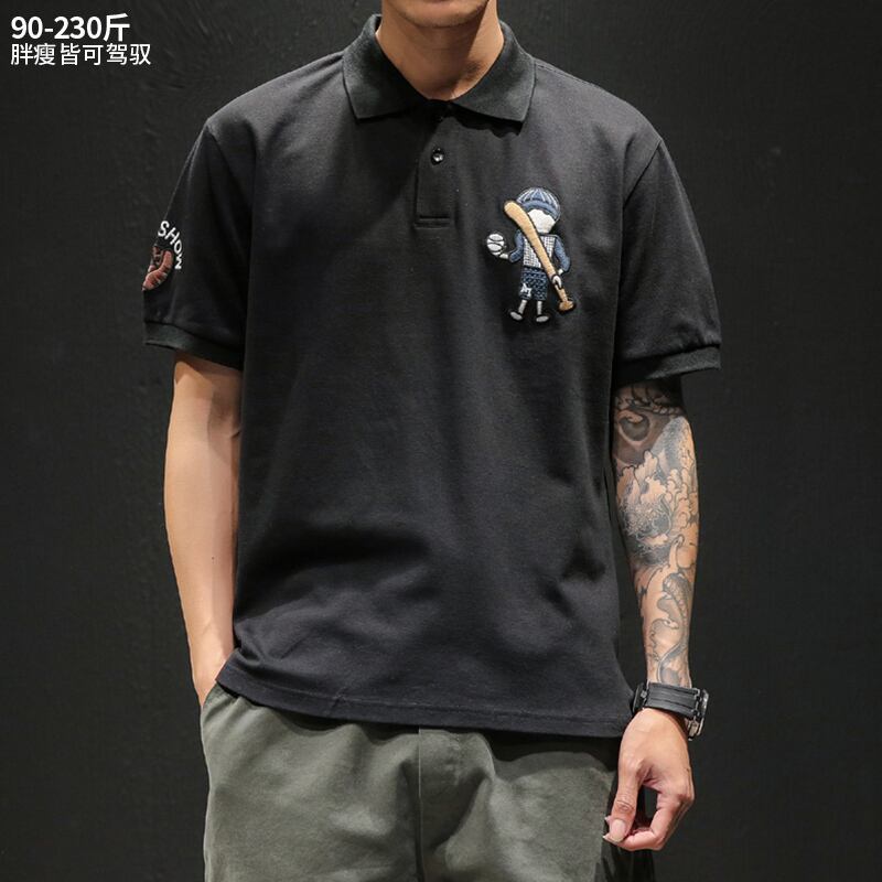 シャツ サマーTシャツ レッド 刺繍 大きめサイズ 夏物 ヒップホッププラスサイズ68289805333