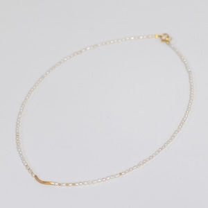 K18金細工（カーブ）・淡水パール・K18金細工/片桐　光治