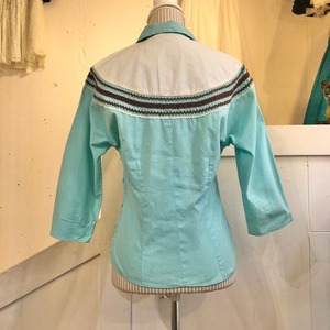 50's light blue south western tops