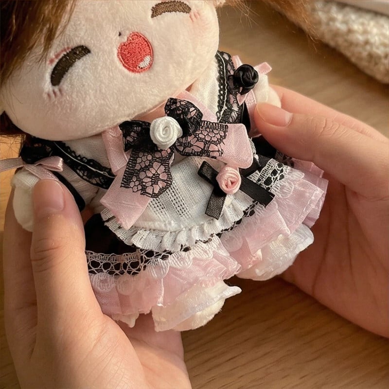ぬいぐるみ レース付きトップス着用 10cmぬいぐるみ用 プリンセス風 レースチュールドレス+ヘア
