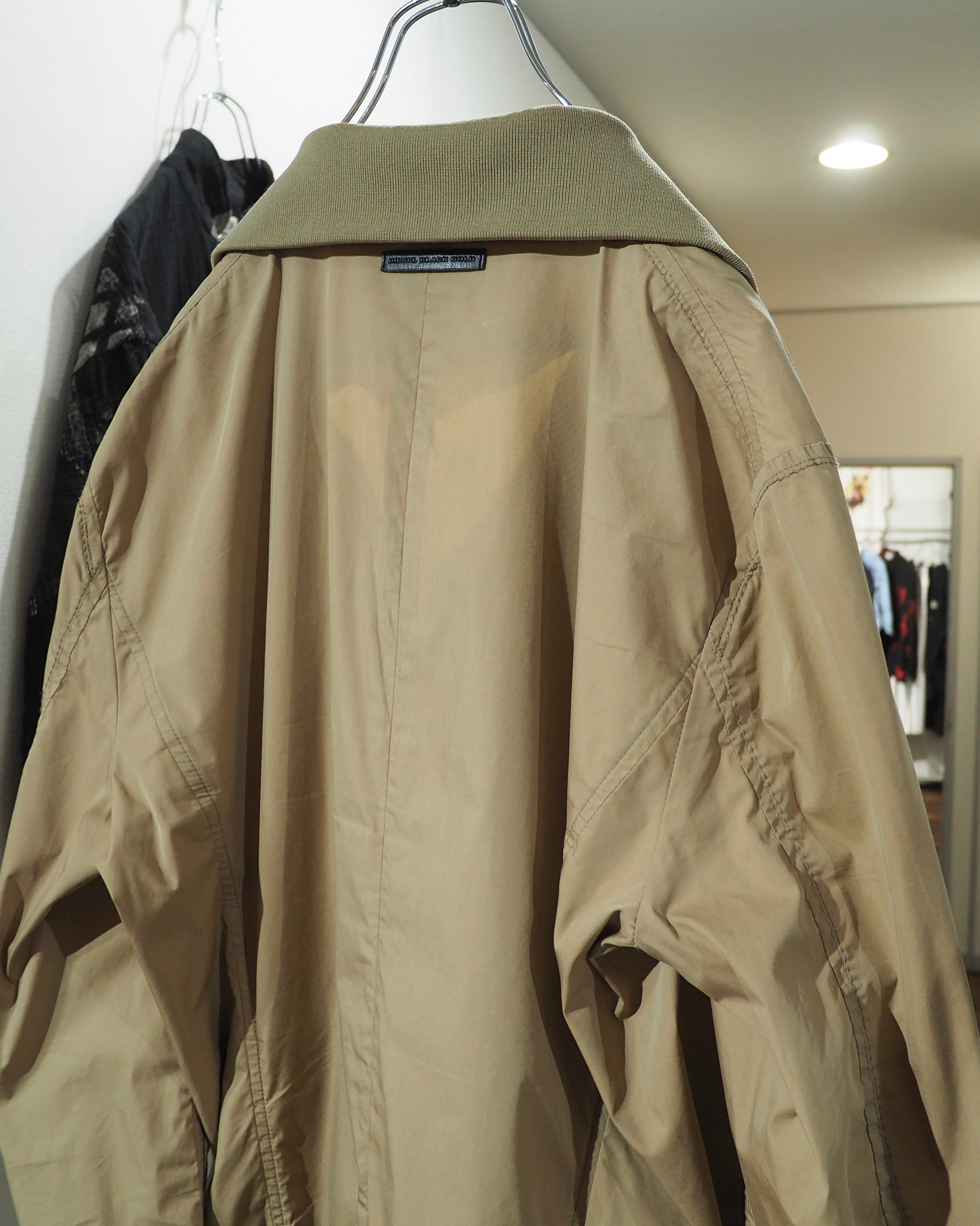 " DIESEL BLACK GOLD " Different materials Switching High neck Track jacket (Made in Italy)