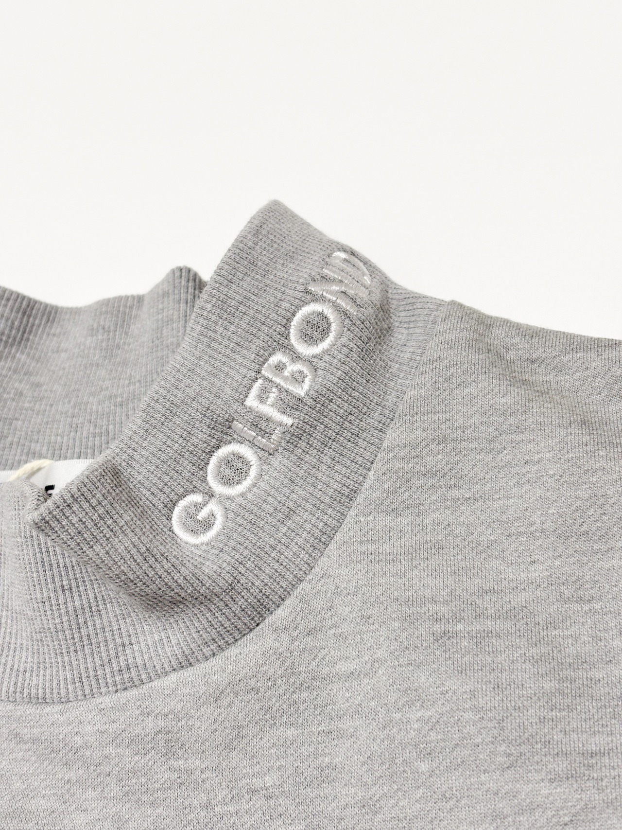 NECK NEEDLE S/S MOCK NECK GRAY