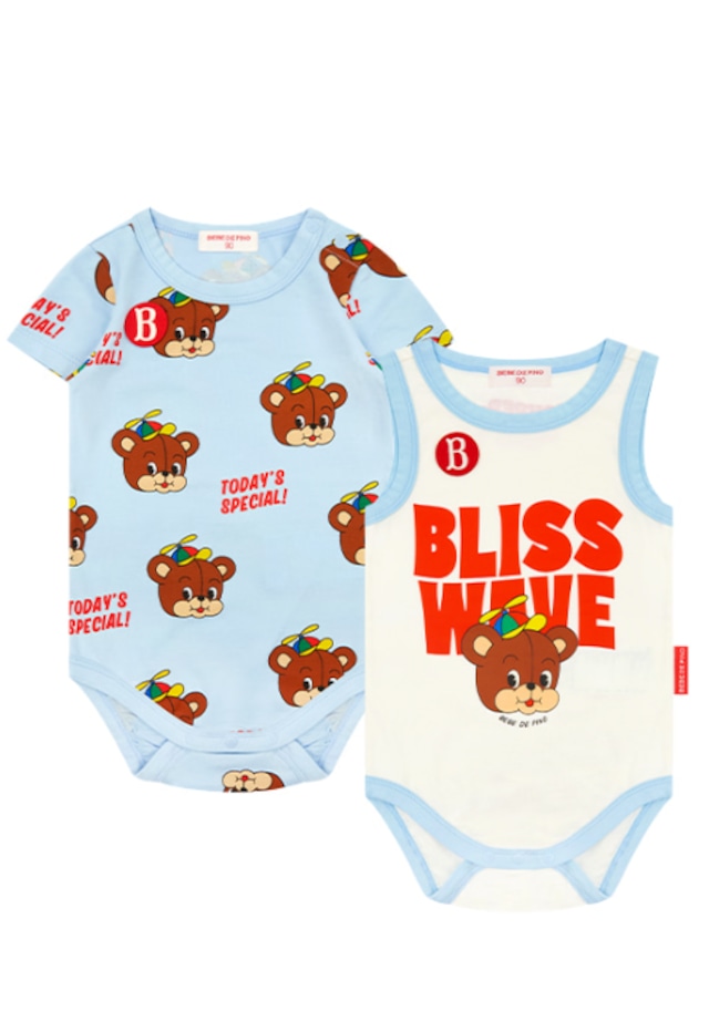 [BEBE DE PINO] All over cool bear baby bodysuit set 正規品 韓国ブランド 韓国ファッション 韓国代行 韓国通販 ベベドピノ bebedepino 日本 店舗 韓国 子供服