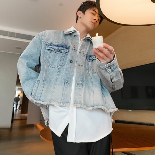 予約販売】ブルゾン アウター ジージャン デニム 切りっぱなし