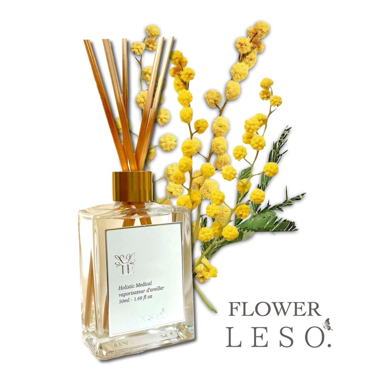 本物の花の香り【 ミモザ 】リード ディフューザー 50ml フレグランス