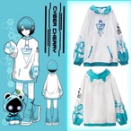 猫耳変則HOODIE『EMERALDxWHITE』