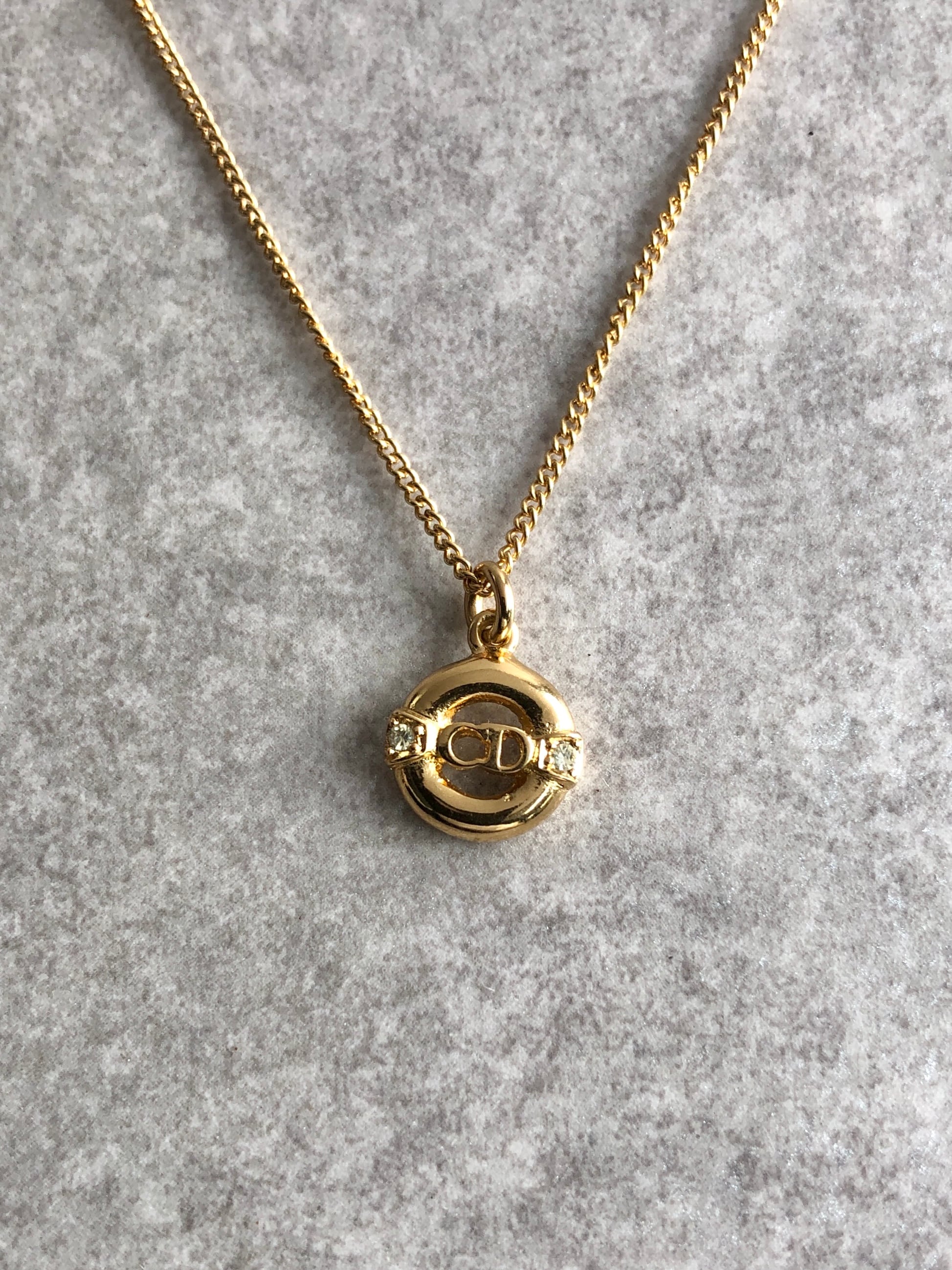 Christian Dior クリスチャン ディオール ネックレス ゴールド CDロゴ