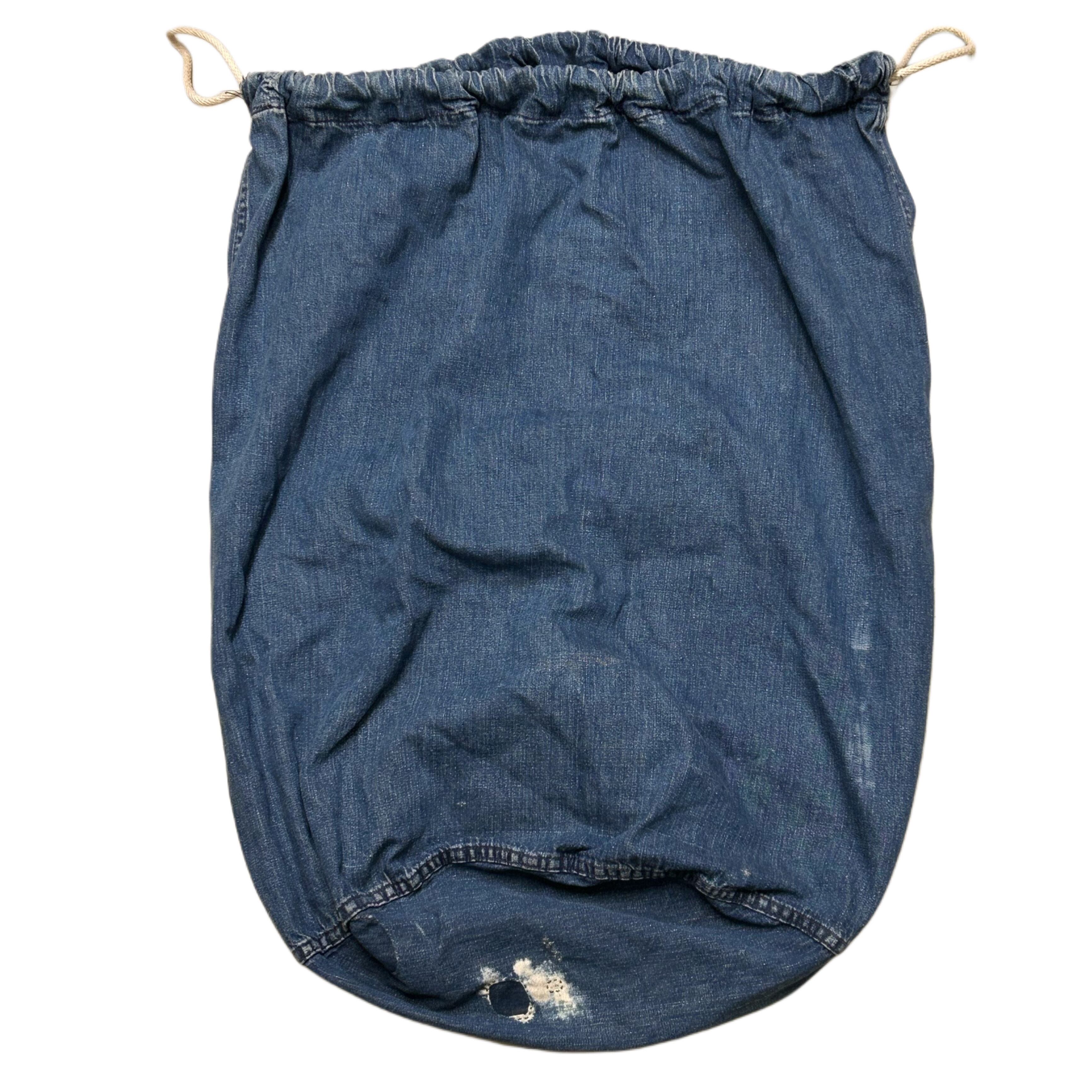 ステンシル入り 30-40s US NAVY デニム バラックバッグ ランドリー