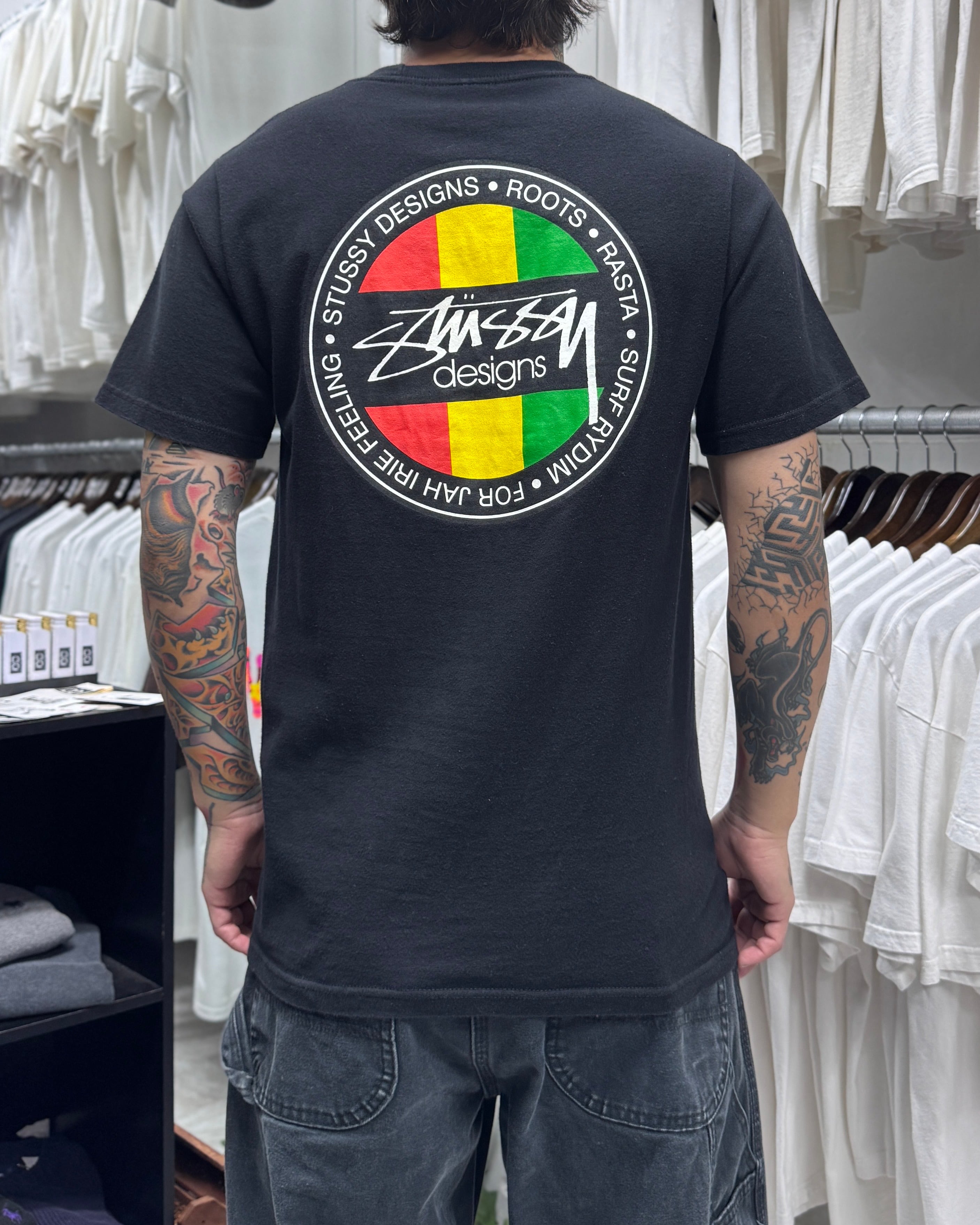 Special】80's~90's old stussy Cotton Shirts “黒タグ” “総柄” “宗教