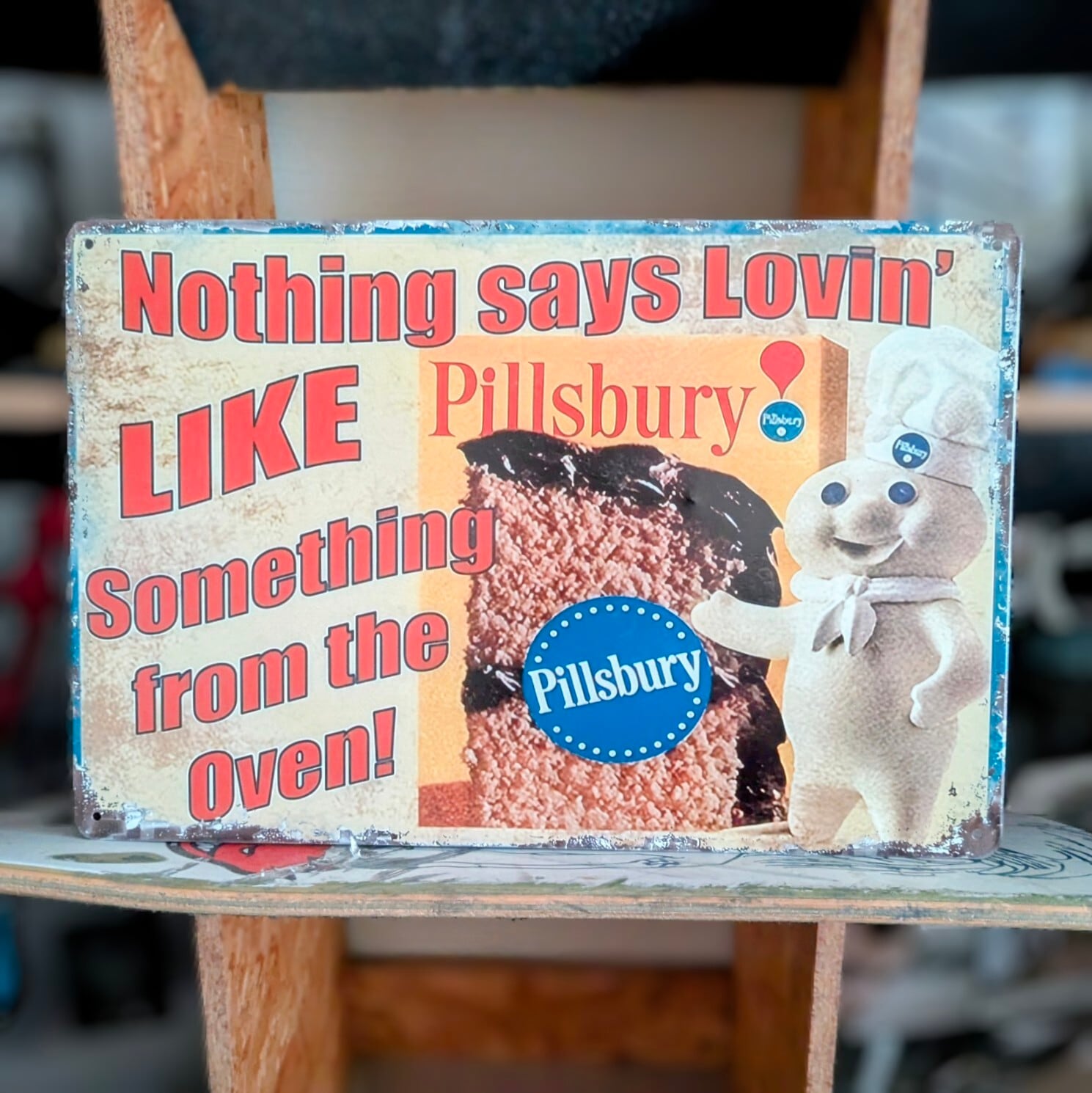 送料無料！ちょうどいいブリキ看板 【 Doughboy ( ドゥボーイ ) 】 METAL SIGN / メタルサイン / ブリキ看板 / サインボード / ビンテージ加工〚アメリカン雑貨 アメトイ〛