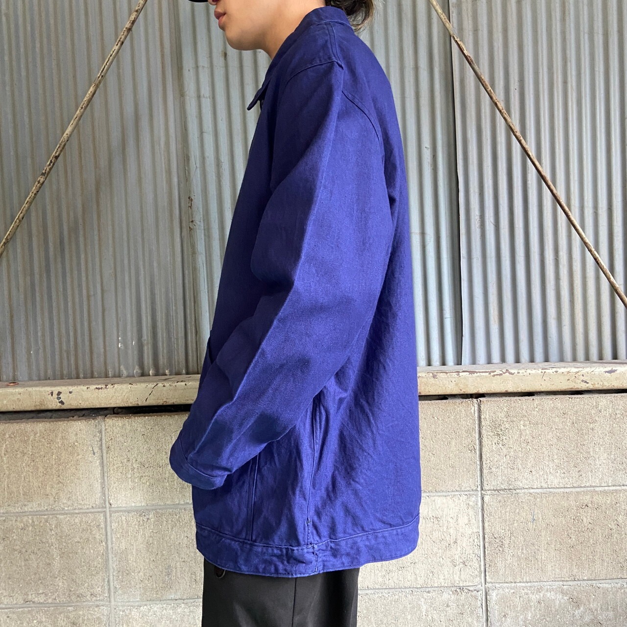 オールドフレンチワークジャンパー 懲らす ビンテージ ダメージ ペンキ 