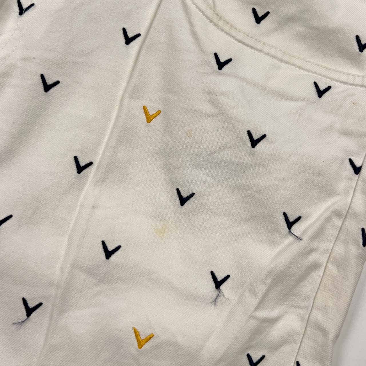 Callaway キャロウェイ 刺繍 総柄 パンツ LL/ホワイト系 メンズ ゴルフ