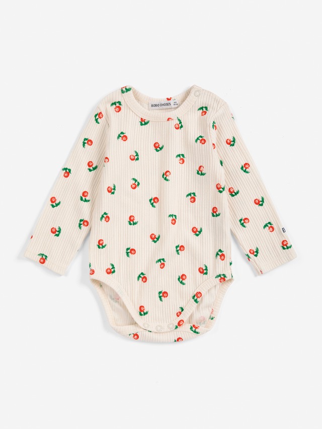 【26AW】BOBOCHOSES(ボボショーズ)Stamp Bloom all over body(9m/12m/18m)ロンパース 花