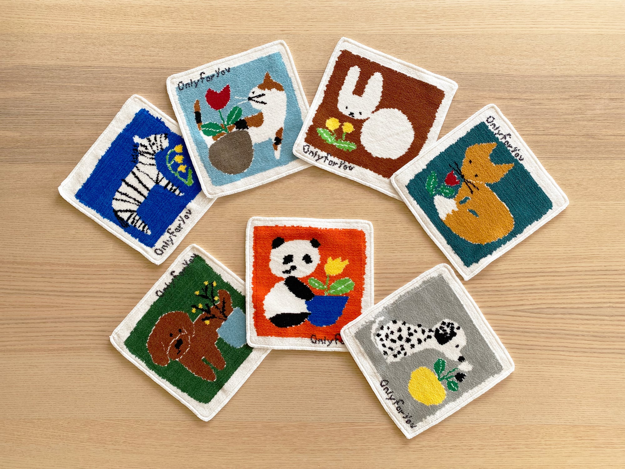 JIN KITAMURA】北村人 CHENILLE HANDKERCHIEF パンダ シェニール織