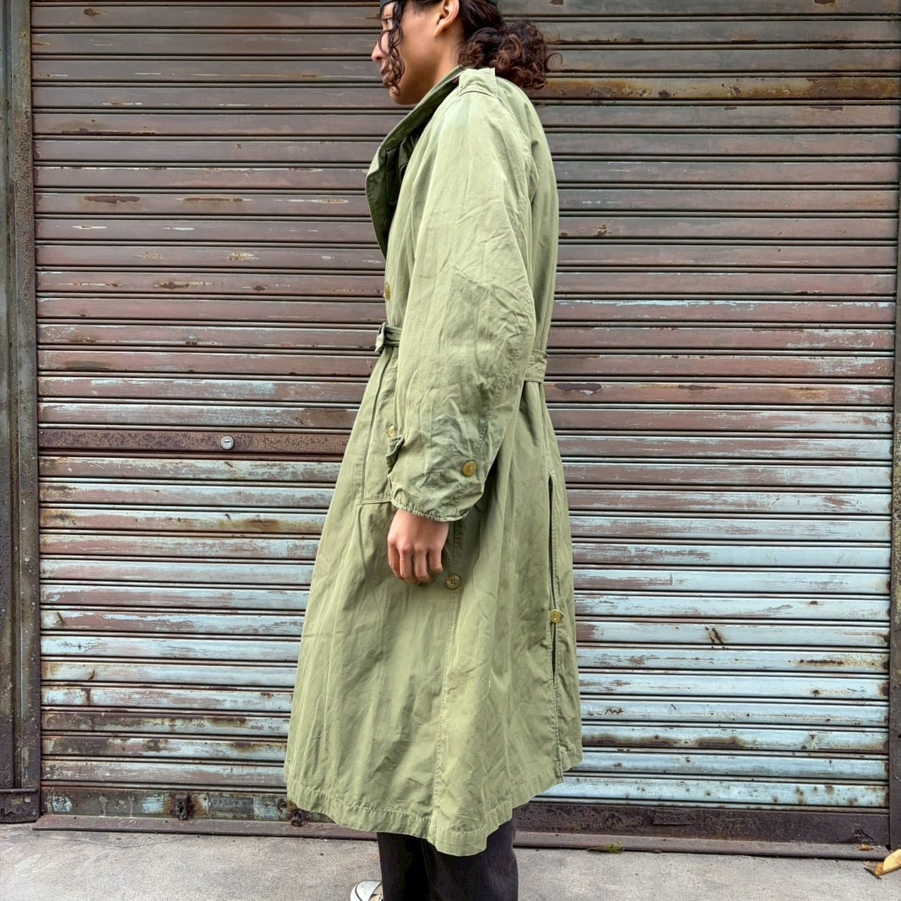 80s フランス軍 実物 オフィサーコート トレンチコート ユーロ