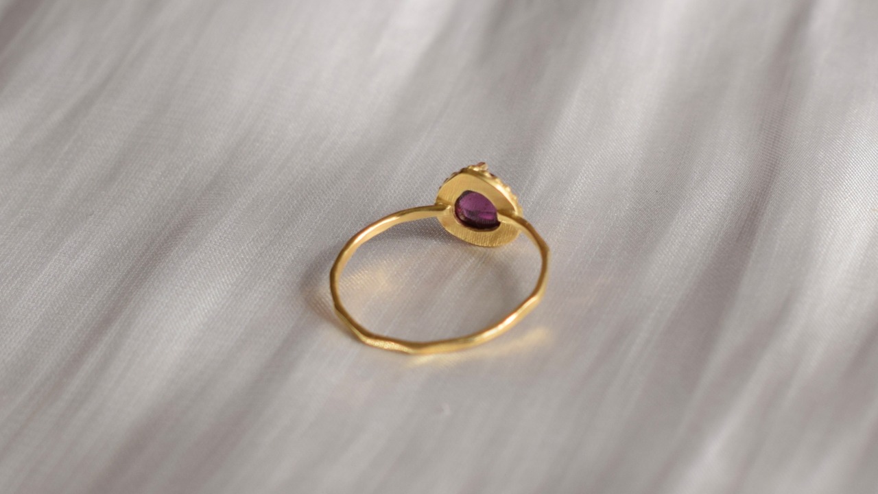 ＊1点もの＊Garnet ring《silver925+14KGP》