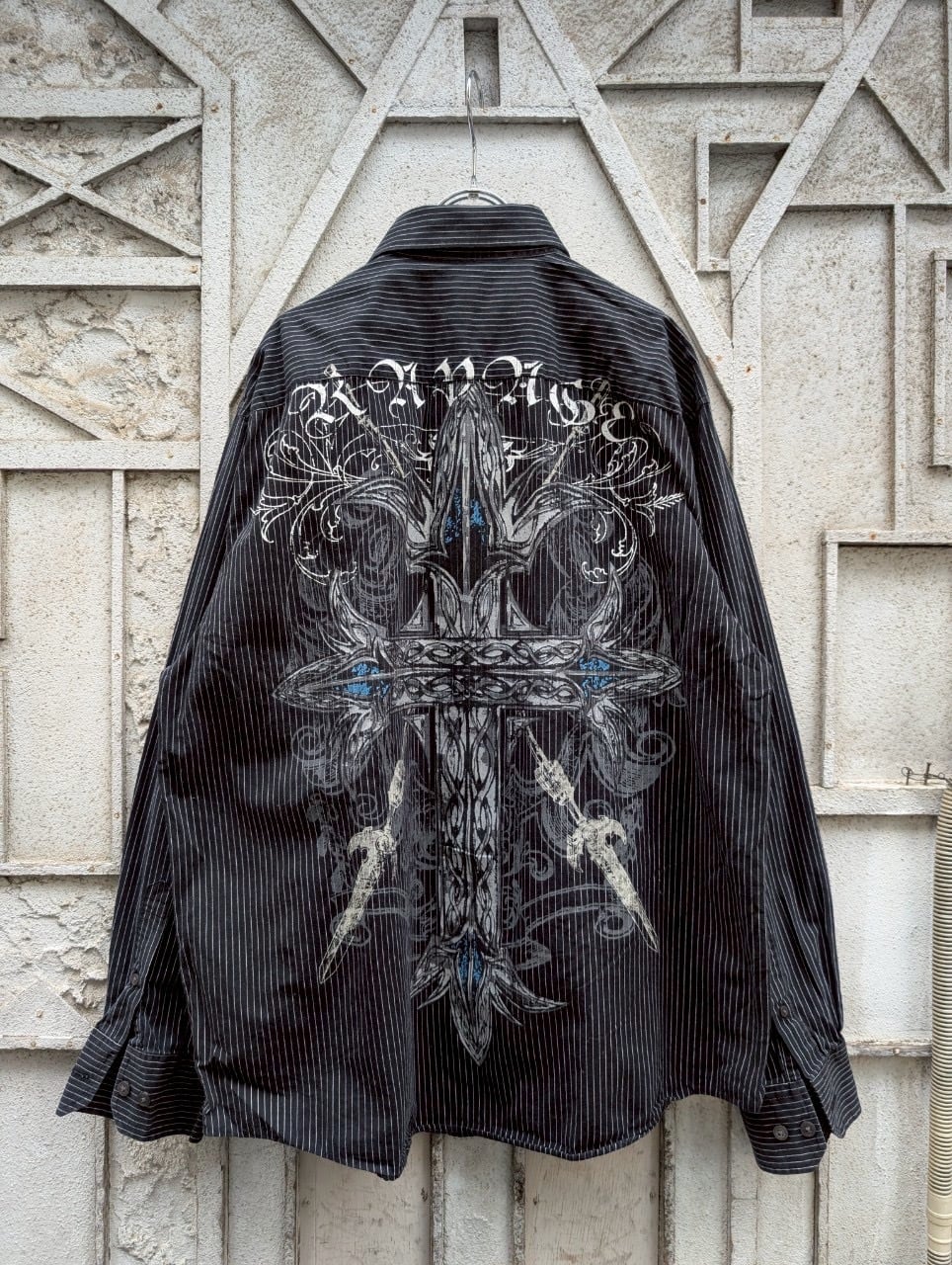 "CROSS" stripe shirt