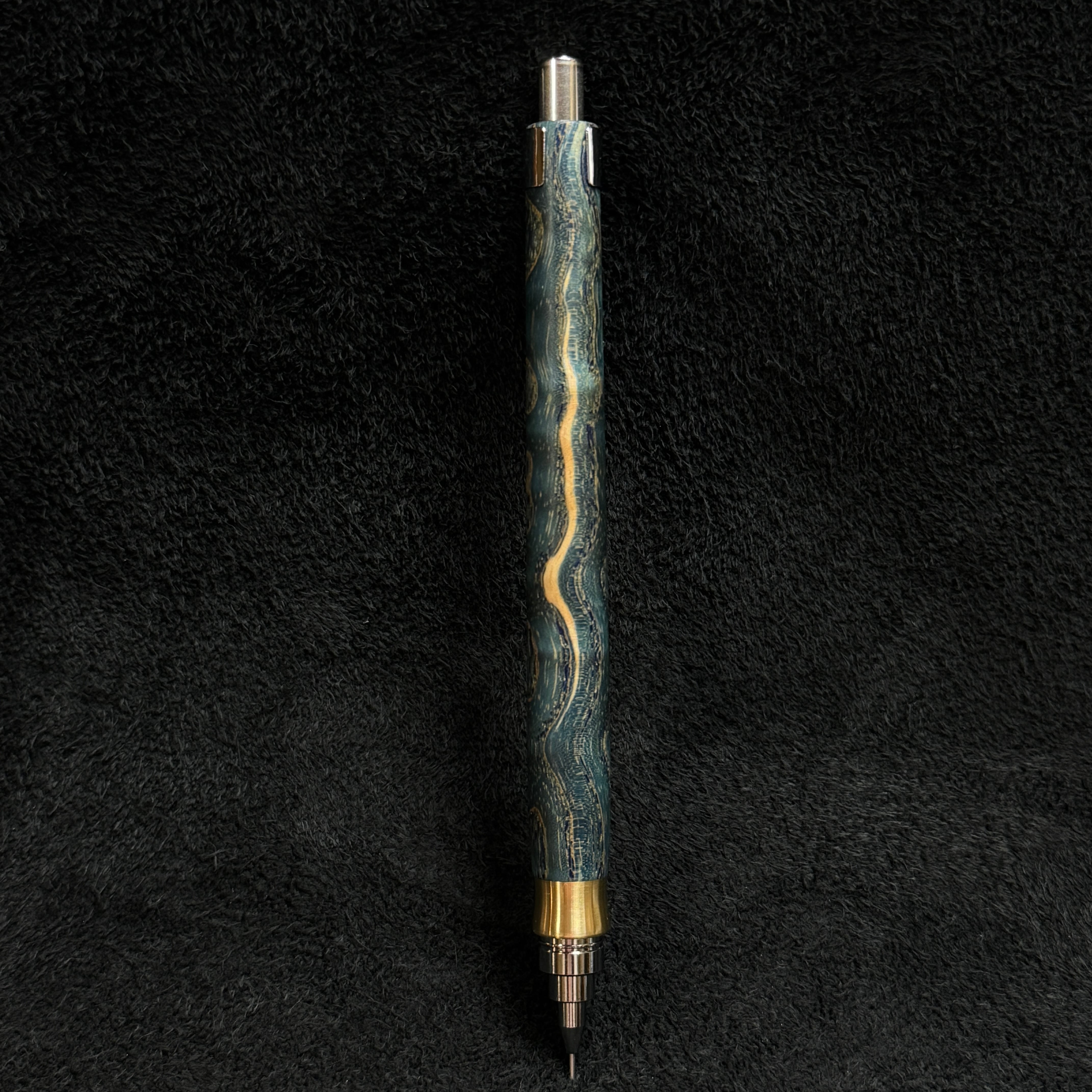 791タモ波杢スタビ木製シャーペン 超低重心R 真鍮 | handwood