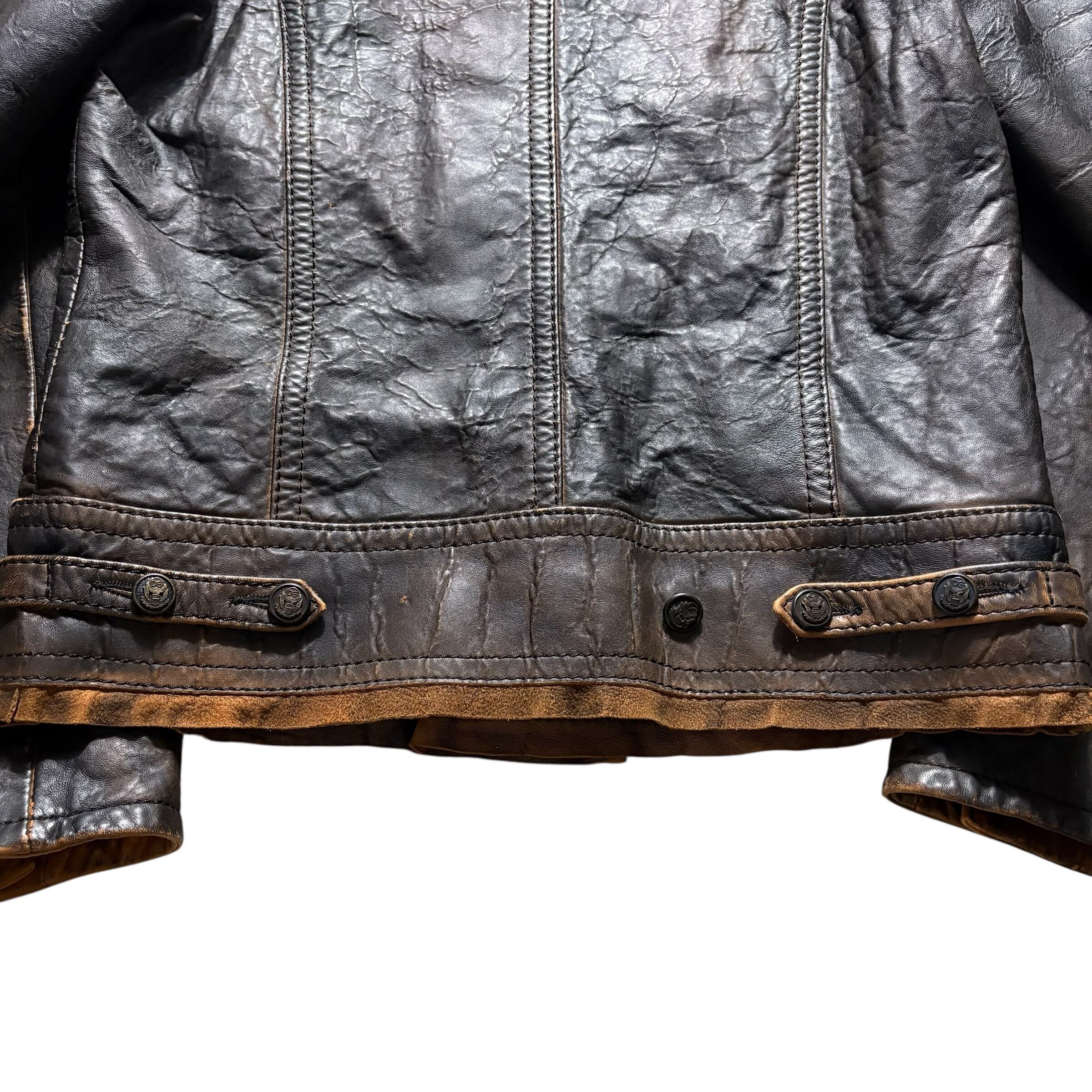 DOLCE&GABBANA leather napoleon jacket | NOIR ONLINE