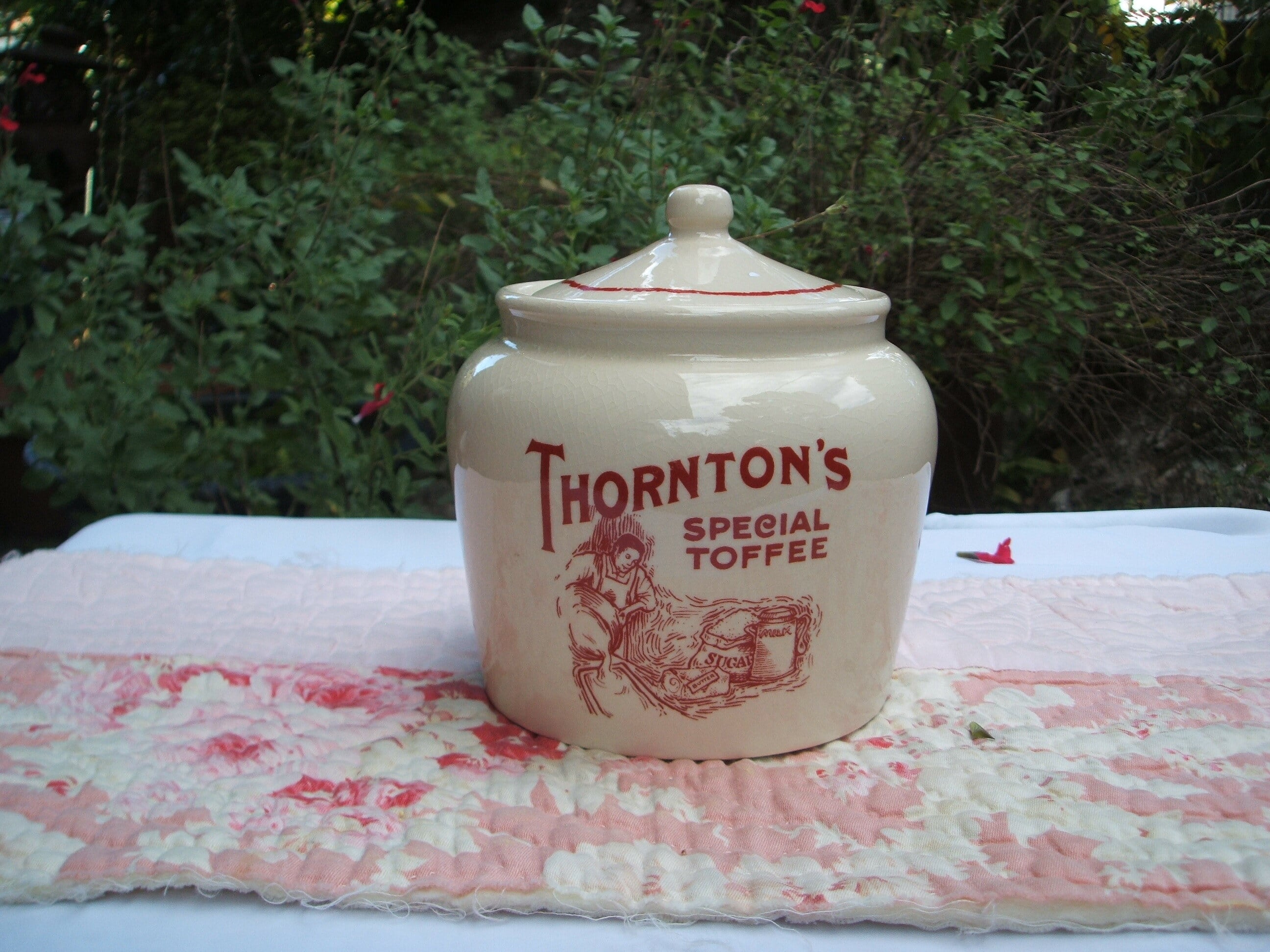 english vintage THORNTON'S ceramic container イギリス ヴィンテージ