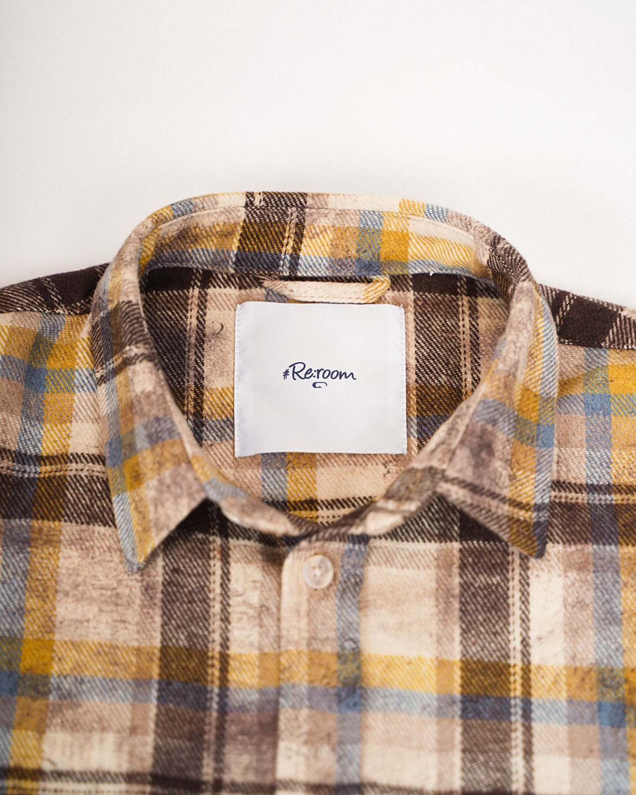 【#Re:room】SUEDE POCKET CHECK SHIRTS［RES134］