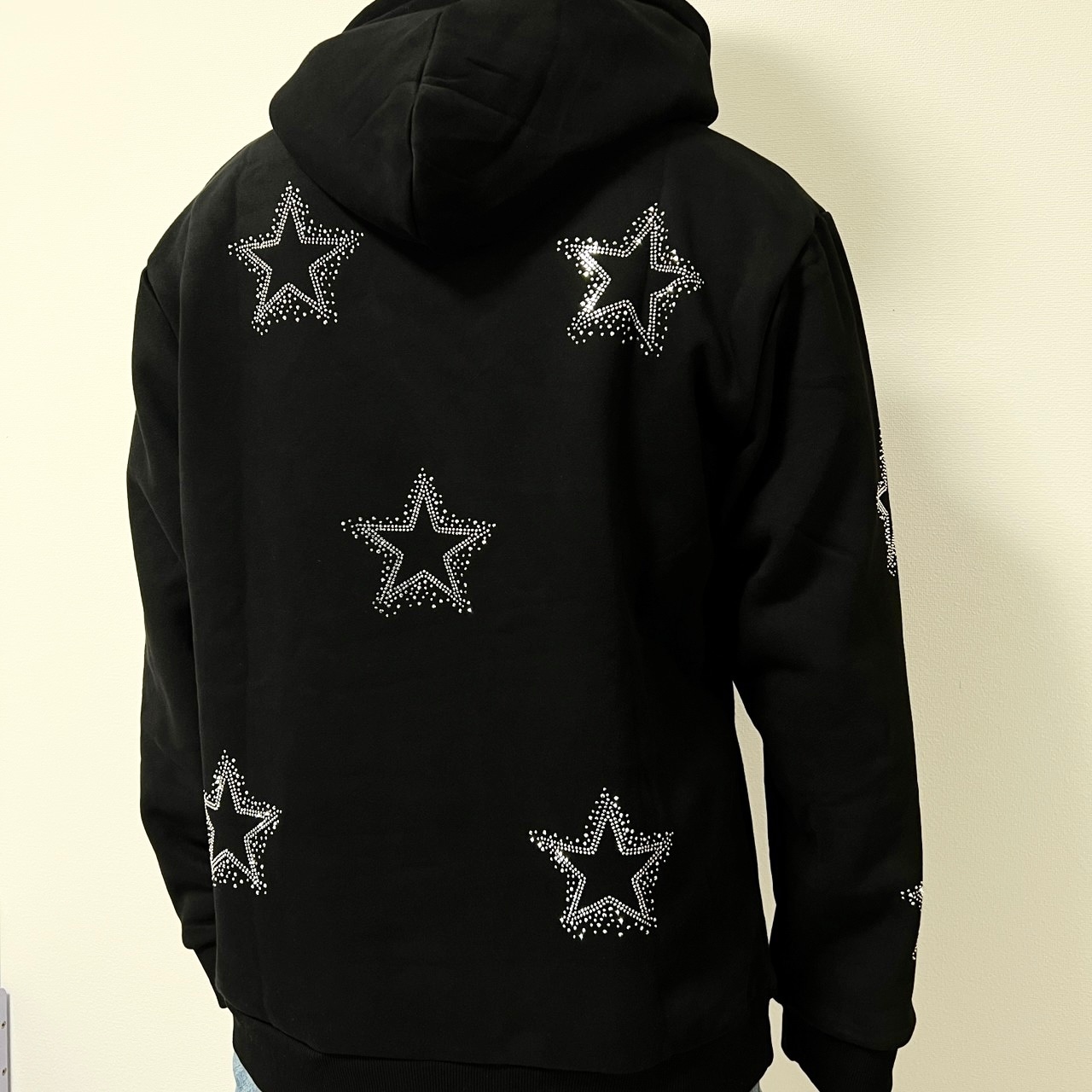 NUMBERX スターラインストーン スウェットパーカー "BLACK"【数量限定】