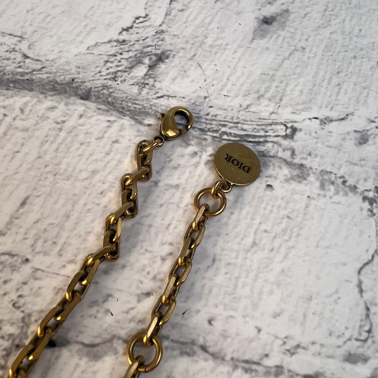 Dior ジャディオール パール ラインストーン  ネックレス ゴールド A-10631