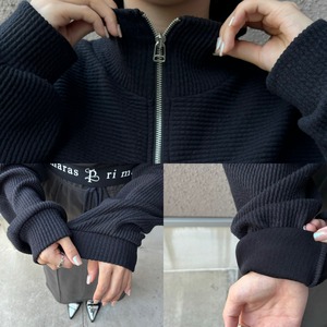 zipup fleece layer tops／black