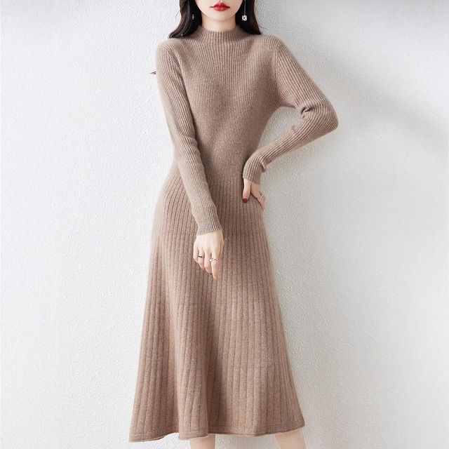 【ワンピース】 ワンピース レディース おしゃれ 冬 ワンピース きれいめ 可愛い 春 秋 冬 ミディ ワンピース 20代 30代 40代 ワンピース 春秋 ワンピースドレス ニット ワンピース 韓国 ワンピース ドレス ワンピース 婚活 顔合わせ 食事会 ベージュ キャメル グレー ブラウン 茶色 ブラック 黒