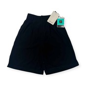 新品 タグ付き 伊太利屋 イタリヤ ポケット付き ツータック キュロット 7A2/ブラック レディース