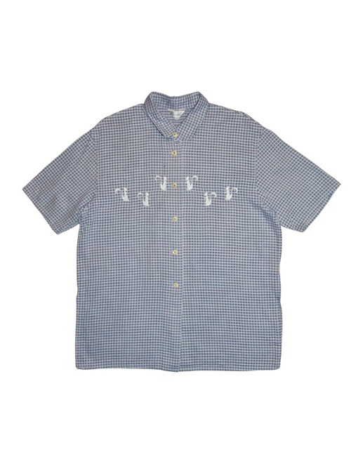 DoReMi Unique Series – Blue Gingham Squirrel Shirt