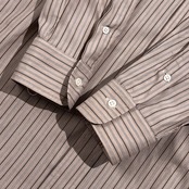 90s 00s Polo by Ralph Lauren ポロ ラルフローレン ストライプ 長袖 クレリックシャツ ワイシャツ サイズ 42-82 /ブラウン×ホワイト系 メンズ ビンテージ