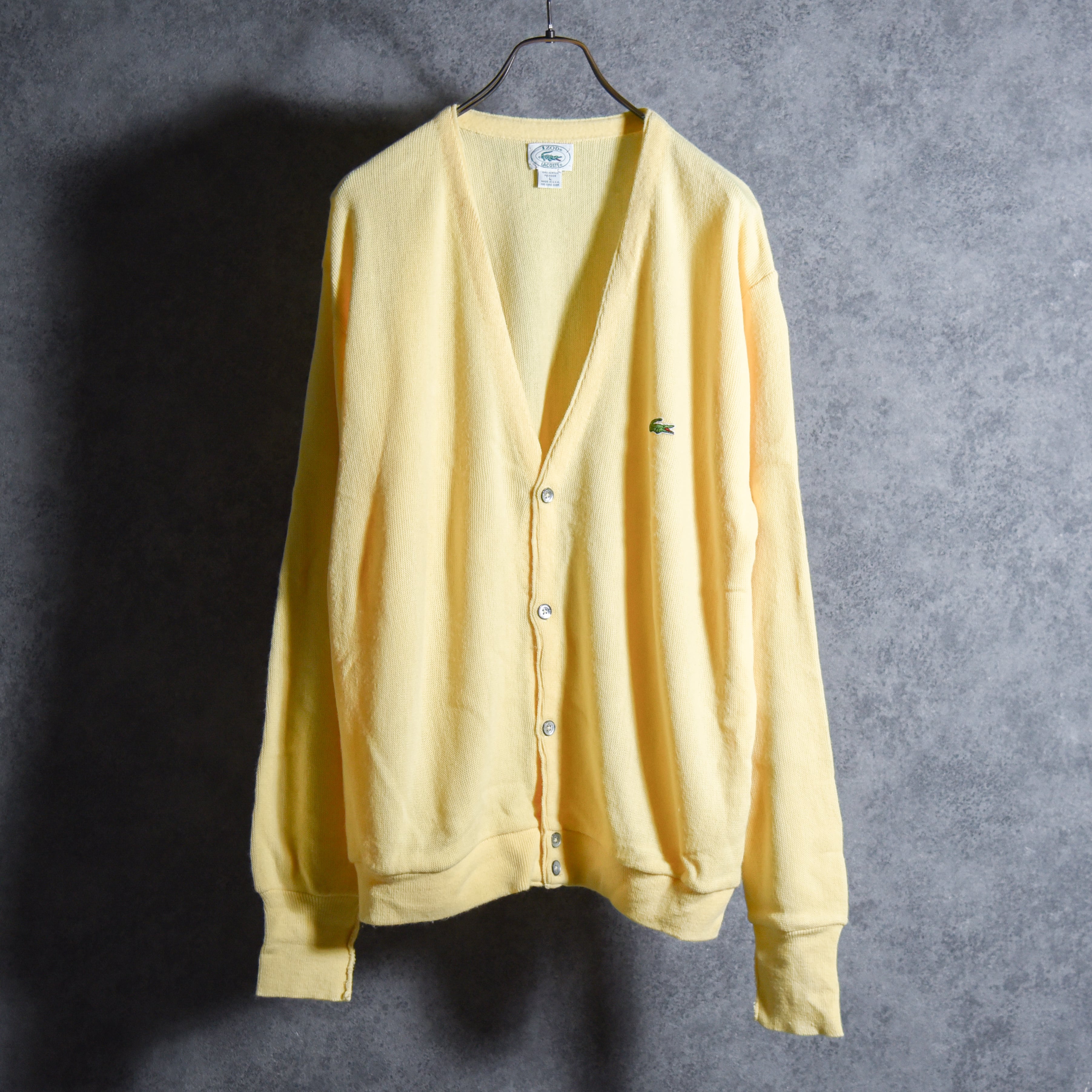 80-90s IZOD LACOSTE V Cardigan Vintage Knit アイゾッド ラコステ